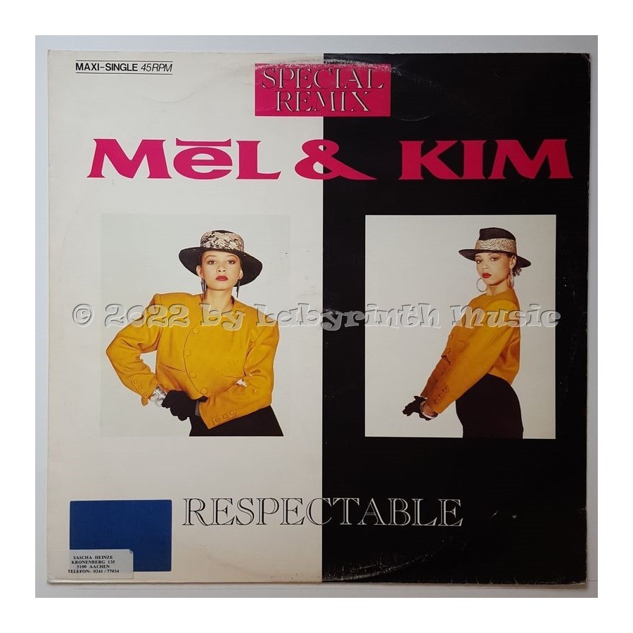 Mel & Kim - Respectable • Special Remix • 12" Vinyl Maxi - Labyrinth Music