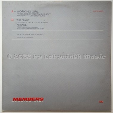 The Members - Working Girl • 12" Vinyl Maxi • EX - Labyrinth Music