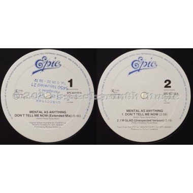 Mental As Anything - Don't Tell Me Now • 12" Vinyl Maxi • EX - Labyrinth Music