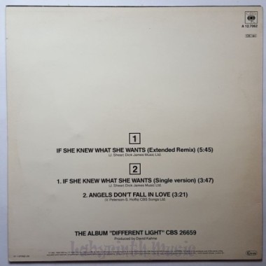 Bangles - If She Knew What She Wants • 12" Vinyl Maxi • NM - Labyrinth Music