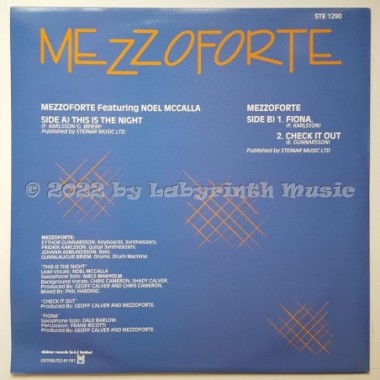 Mezzoforte Feat. Noel McCalla - This Is The Night • 12" Vinyl Maxi • NM - Labyrinth Music