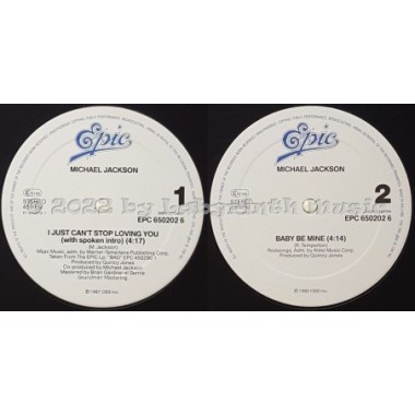 Michael Jackson - I Just Can't Stop Loving You • 12" Vinyl Maxi • EX - Labyrinth Music