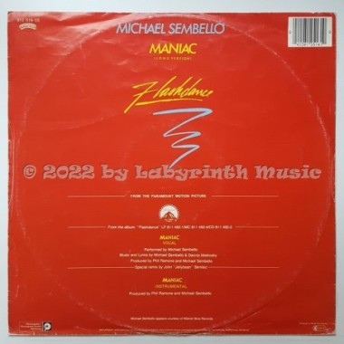Michael Sembello - Maniac • 12" Vinyl Maxi - Labyrinth Music