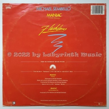 Michael Sembello - Maniac • 12" Vinyl Maxi - Labyrinth Music