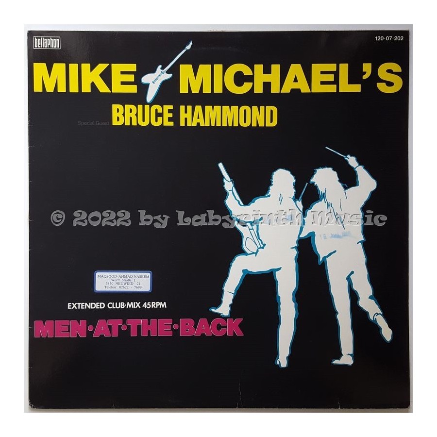 Mike Michaels Special Guest Bruce Hammond Earlam - Men At The Back • 12" Vinyl Maxi - Labyrinth Music