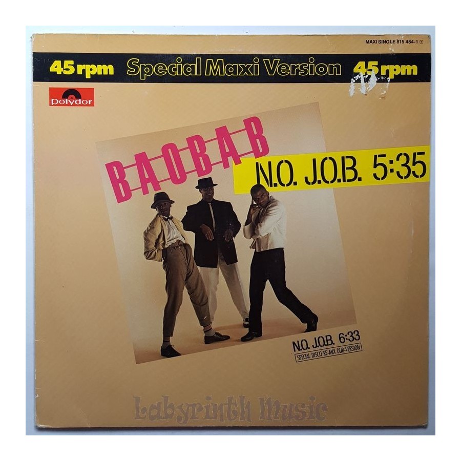 Baobab - N.o. J.o.b. • 12" Vinyl Maxi • EX - Labyrinth Music
