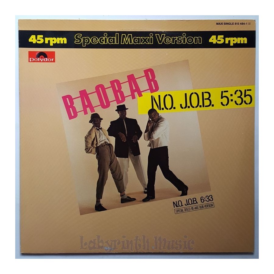 Baobab - N.o. J.o.b. • 12" Vinyl Maxi - Labyrinth Music