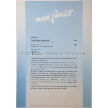 Mini Pigs - Mein Papi Fährt 'nen Trabbi • 12" Vinyl Maxi • MINT - Labyrinth Music