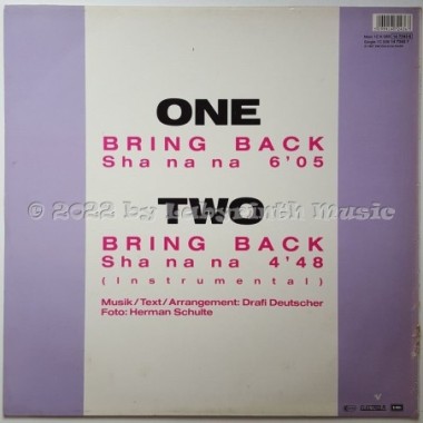 Mixed Emotions - Bring Back (Sha Na Na) • 12" Vinyl Maxi • EX - Labyrinth Music