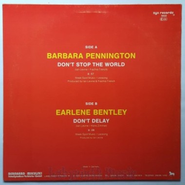 Barbara Pennington / Earlene Bentley - Don't Stop The World / Don't Delay • 12" Vinyl Maxi • EX - Labyrinth Music