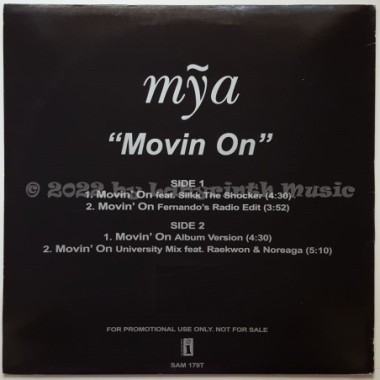 Mya - Movin' On • 12" Vinyl Maxi - Labyrinth Music