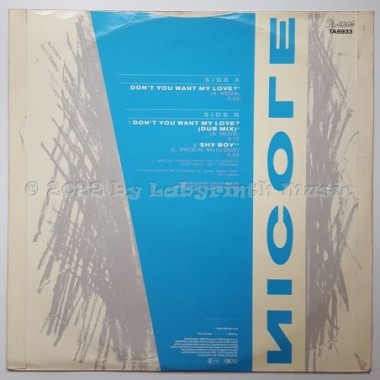 Nicole McCloud - Don't You Want My Love? • 12" Vinyl Maxi - Labyrinth Music