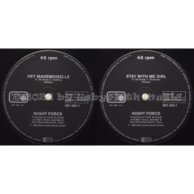 Night Force - Hey Mademoiselle • 12" Vinyl Maxi - Labyrinth Music