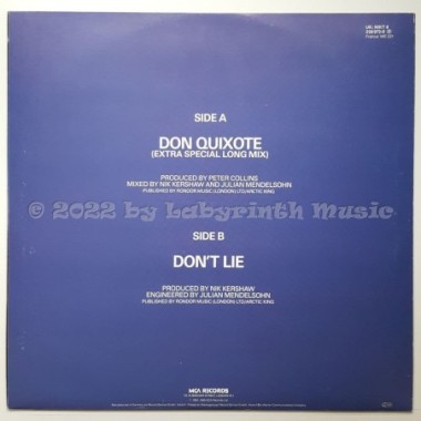 Nik Kershaw - Don Quixote • 12" Vinyl Maxi • MINT - Labyrinth Music