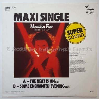 Noosha Fox - The Heat Is On • 12" Vinyl Maxi • EX - Labyrinth Music