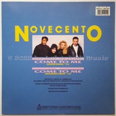 Novecento - Come To Me • 12" Vinyl Maxi • MINT - Labyrinth Music