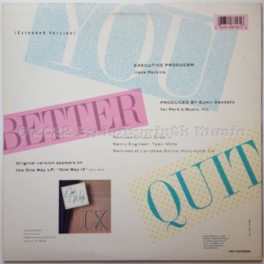 One Way - You Better Quit • 12" Vinyl Maxi - Labyrinth Music