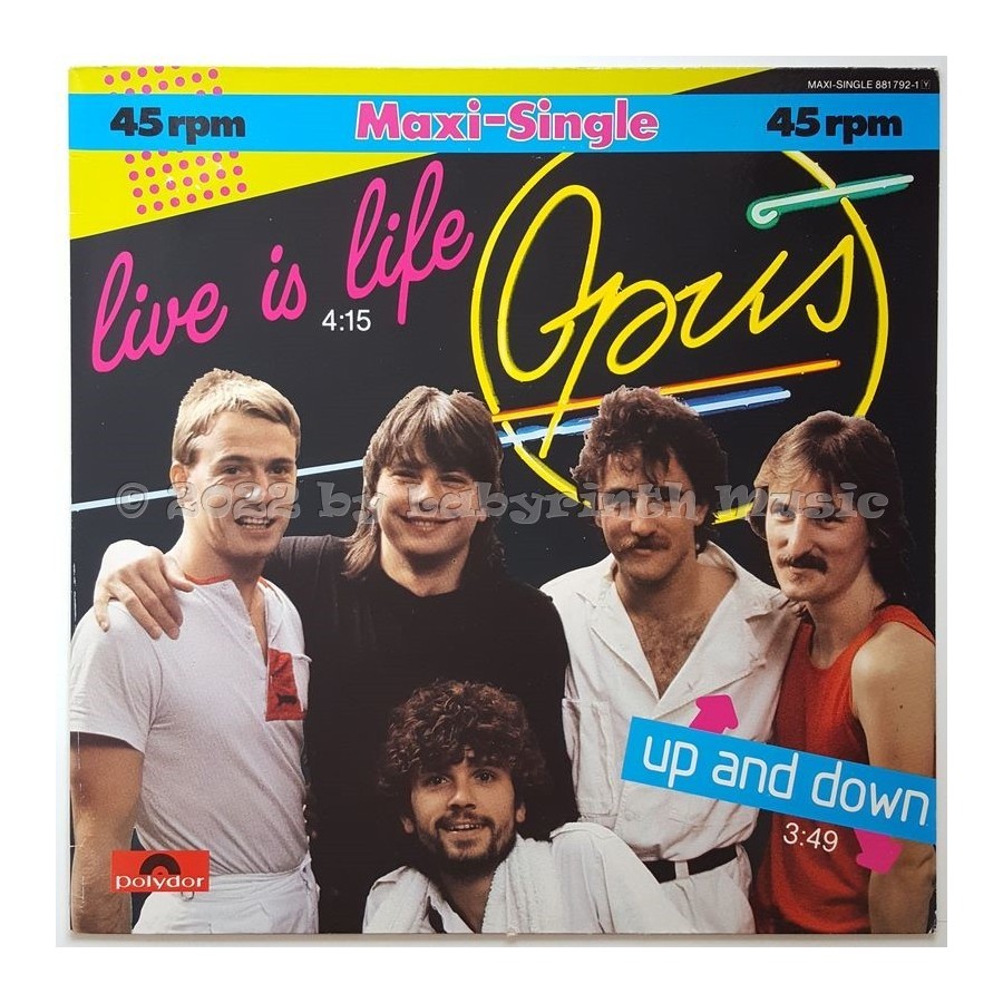 Opus - Live Is Life • 12" Vinyl Maxi • EX - Labyrinth Music
