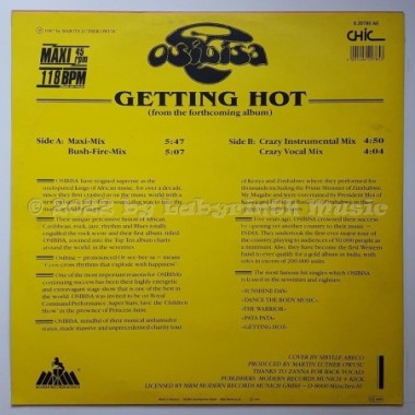 Osibisa - Getting Hot • 12" Vinyl Maxi - Labyrinth Music