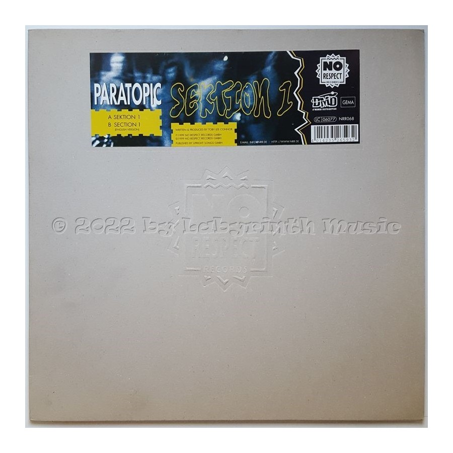 Paratopic - Sektion 1 • 12" Vinyl Maxi • NM - Labyrinth Music