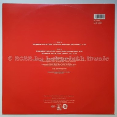The Party - Summer Vacation • 12" Vinyl Maxi • MINT - Labyrinth Music