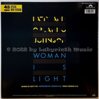 Patty & Orlando Johnson - Woman Is Light • 12" Vinyl Maxi • EX - Labyrinth Music