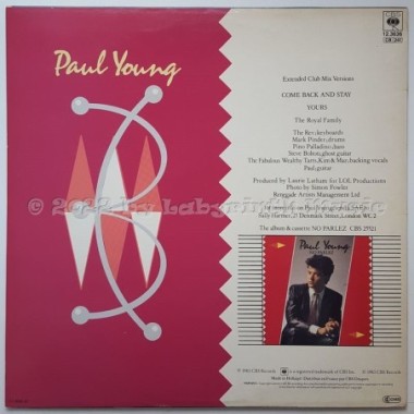 Paul Young - Come Back And Stay • 12" Vinyl Maxi • MINT - Labyrinth Music