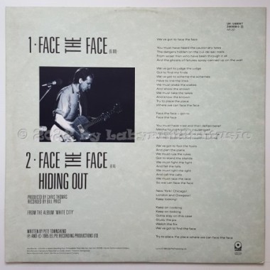 Pete Townshend - Face The Face • 12" Vinyl Maxi • NM - Labyrinth Music