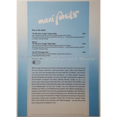 Phil & The Noise - On My Own Tonight • 12" Vinyl Maxi • MINT - Labyrinth Music