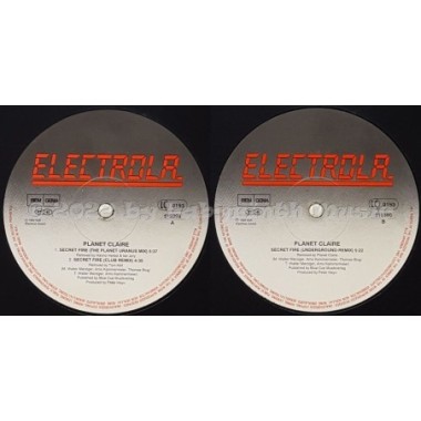 Planet Claire - Secret Fire • 12" Vinyl Maxi - Labyrinth Music