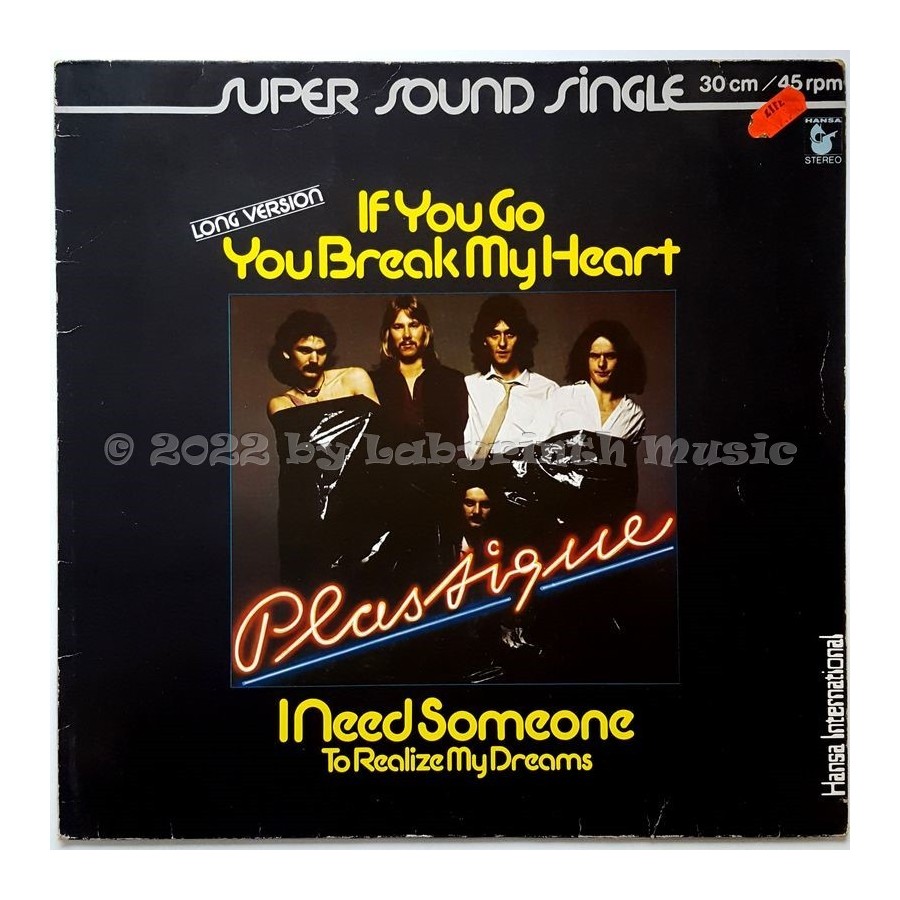 Plastique - If You Go You Break My Heart • 12" Vinyl Maxi - Labyrinth Music