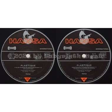 Plastique - If You Go You Break My Heart • 12" Vinyl Maxi - Labyrinth Music