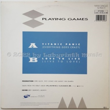 Playing Games - Titanic Panic • 12" Vinyl Maxi • EX - Labyrinth Music