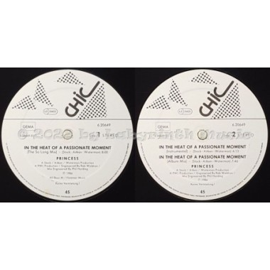 Princess - In The Heat Of A Passionate Moment • 12" Vinyl Maxi - Labyrinth Music