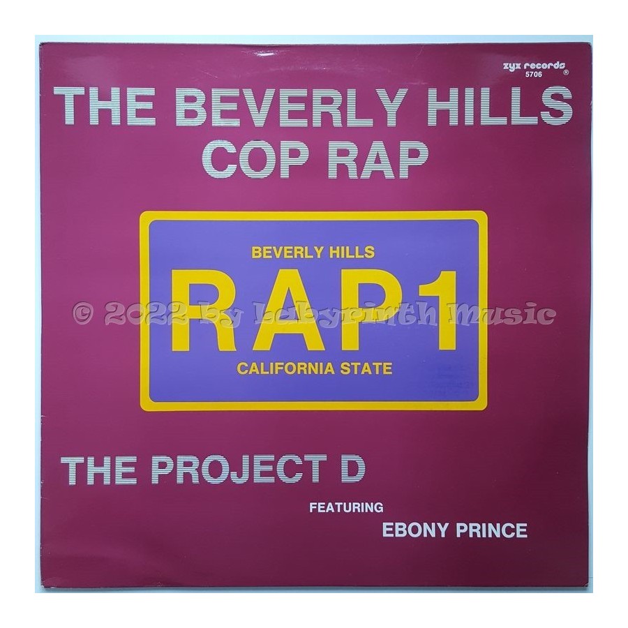 Project D Feat. Ebony Prince - The Beverly Hills Cop Rap • 12" Vinyl Maxi • EX - Labyrinth Music