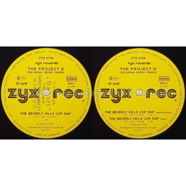 Project D Feat. Ebony Prince - The Beverly Hills Cop Rap • 12" Vinyl Maxi • EX - Labyrinth Music