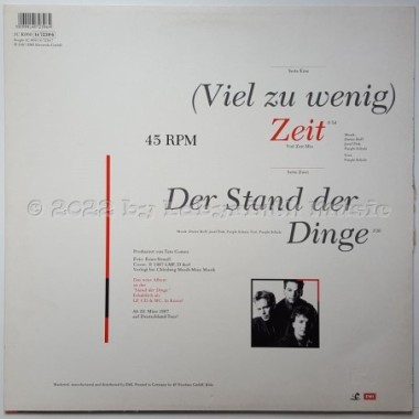 Purple Schulz - (Viel Zu Wenig) Zeit • 12" Vinyl Maxi • EX - Labyrinth Music