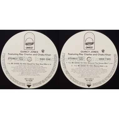 Quincy Jones Feat. Ray Charles And Chaka Khan - I'll Be Good To You • 12" Vinyl Maxi • EX - Labyrinth Music