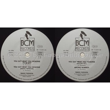 Radio Fashion - You Got What You Deserve • 12" Vinyl Maxi • EX - Labyrinth Music