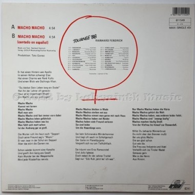 Rainhard Fendrich - Macho Macho • 12" Vinyl Maxi • EX - Labyrinth Music