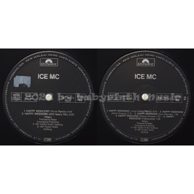 Ice MC - Happy Weekend • Remix • 12" Vinyl Maxi • EX - Labyrinth Music
