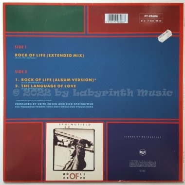 Rick Springfield - Rock Of Life • 12" Vinyl Maxi • MINT - Labyrinth Music