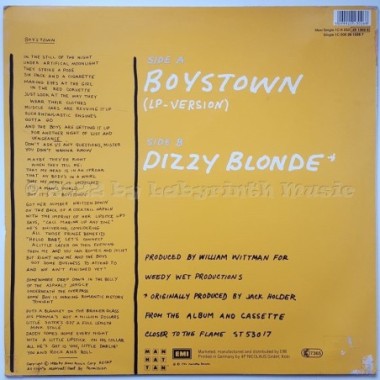 Rob Jungklas - Boystown • 12" Vinyl Maxi • EX - Labyrinth Music