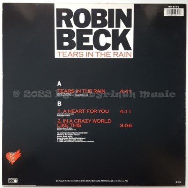 Robin Beck - Tears In The Rain • 12" Vinyl Maxi • EX - Labyrinth Music