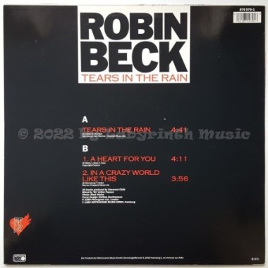Robin Beck - Tears In The Rain • 12" Vinyl Maxi • EX - Labyrinth Music