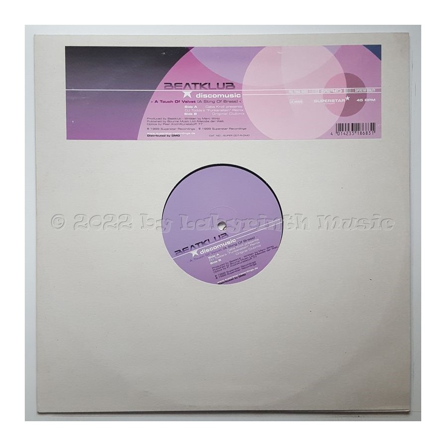 Beatklub - Discomusic - A Touch Of Velvet • 12" Vinyl Maxi • MINT - Labyrinth Music