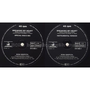 Roni Griffith - Breaking My Heart • 12" Vinyl Maxi • EX - Labyrinth Music