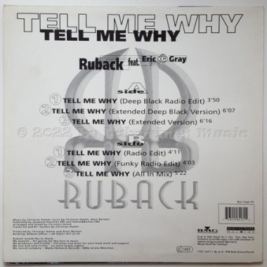 Ruback Feat. Eric 'IQ' Gray - Tell Me Why • 12" Vinyl Maxi - Labyrinth Music