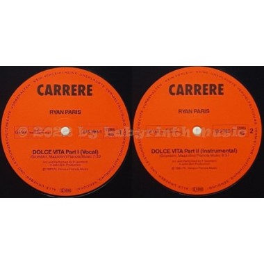 Ryan Paris - Dolce Vita • 12" Vinyl Maxi • EX - Labyrinth Music