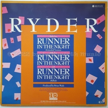 Ryder - Runner In The Night • 12" Vinyl Maxi • EX - Labyrinth Music